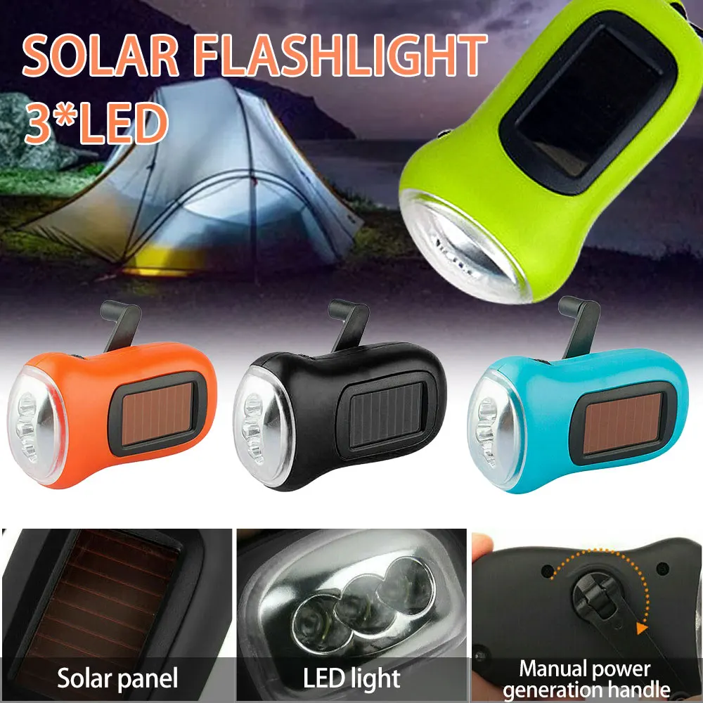 Solar Camping Lanterns, Hand Crank Flashlight, USB Rechargeable LED  Lanterns with 3000mAh Capacity Battery, 3 Powered Ways Outdoor Portable  Survival