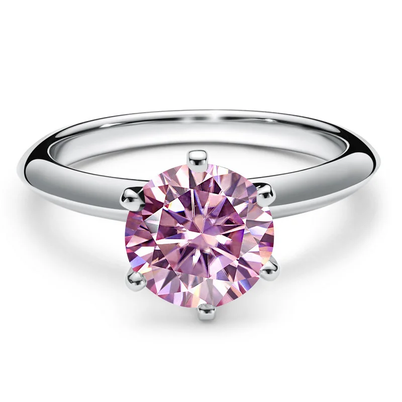 Tancise Solid Sterling Silver ring with 1 carat 6.5mm Real Moissanite for Women Wedding Engagement Fine Jewelry Gifts_voghion.com