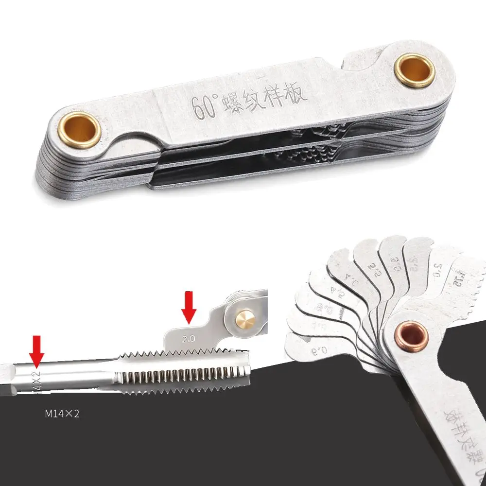 Thread Gauge Cut Step Measuring 55/60 Degree Screw Pitch Center Measurement Thread Plug Gauge Gear Tooth Gauges