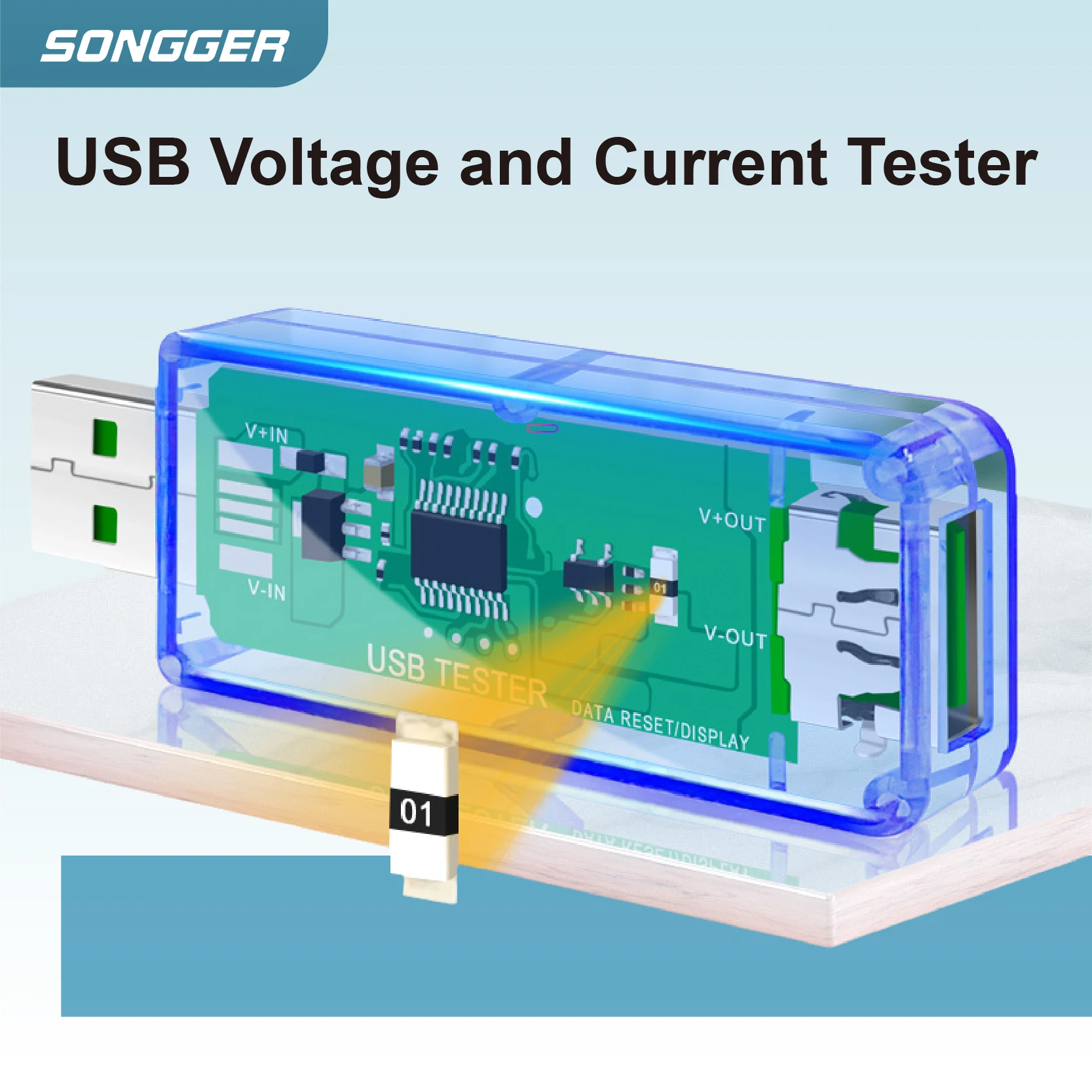 USB 전압 전류 테스터 디지털 디스플레이 6.5A 지원 초저저항 1mΩ 고속충전 감지 FCP SCP DCP AFC QC Apple 휴대폰 충전기용