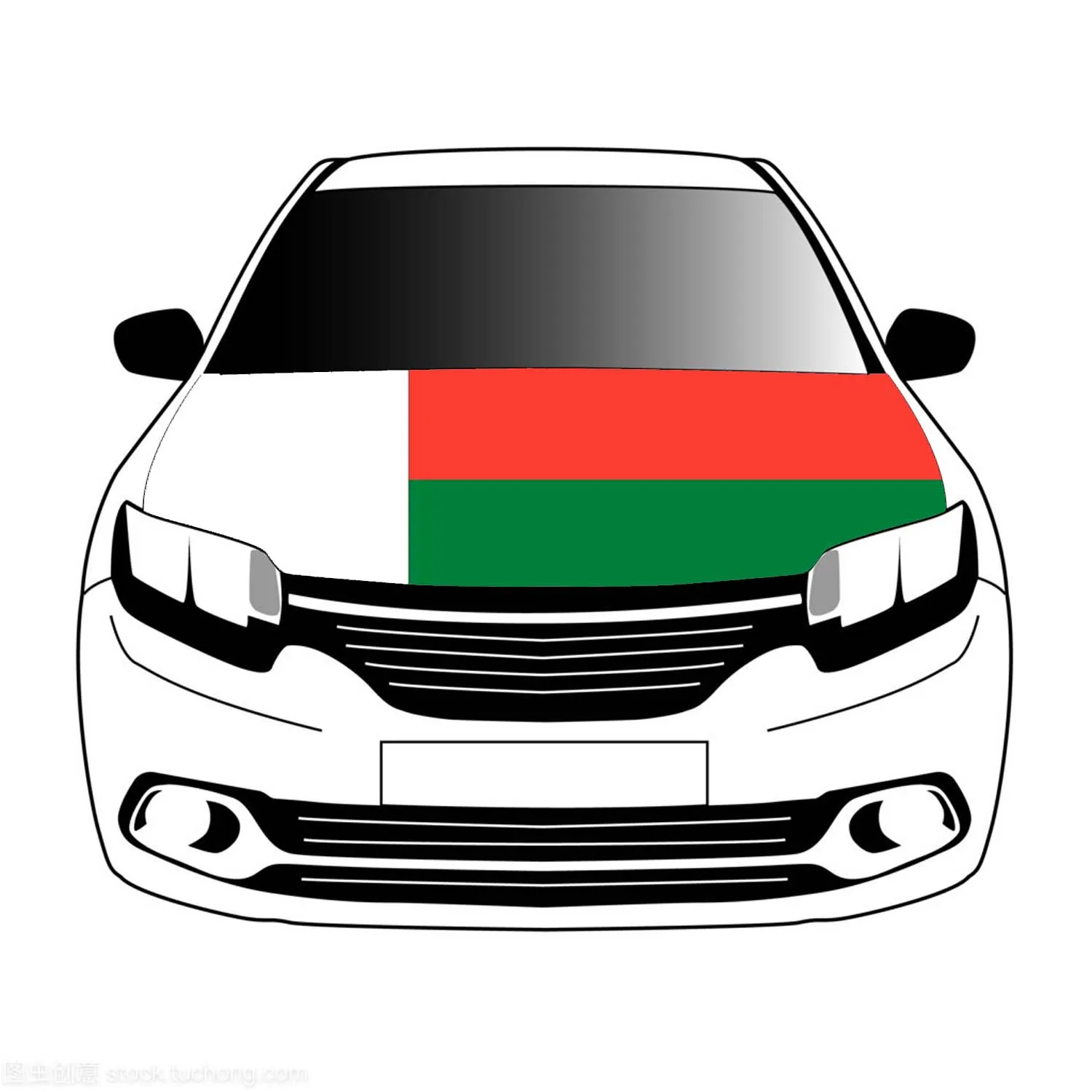 

Madagascar flags car Hood cover 3.3x5ft/5x7ft 100%polyester,car bonnet banner