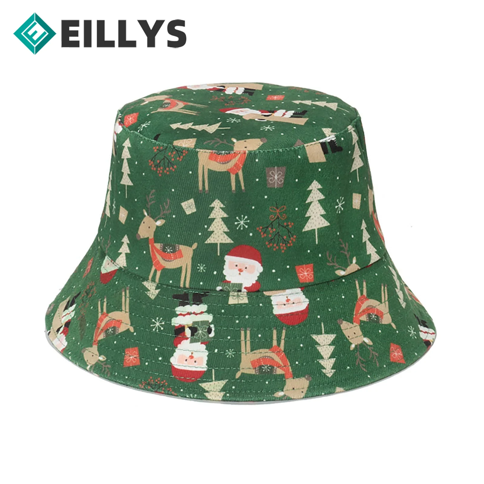 Unisex Street Hip Hop Bucket Cap Christmas Printed Fishing Hat