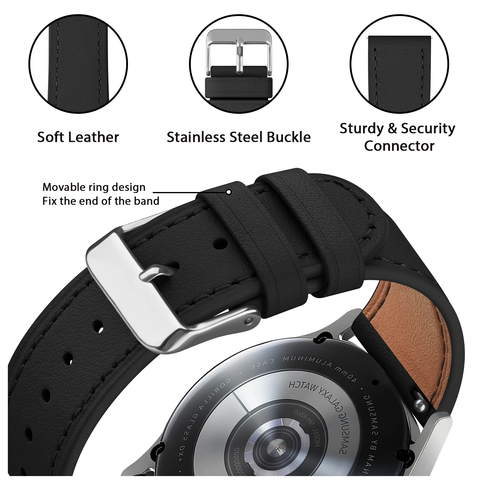 Premium 20mm Leather Watch Band Strap