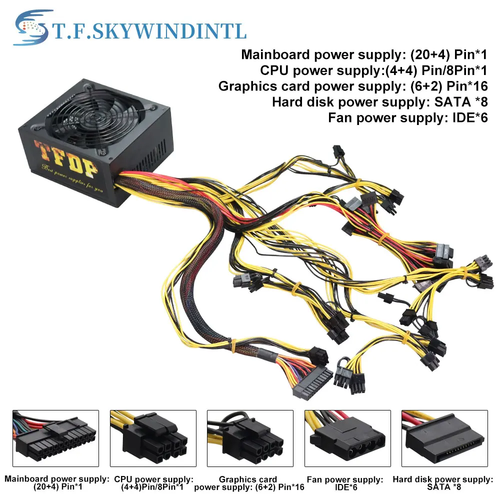  LC-POWER Gaming PC Power Supply, 1200W PSU 80+