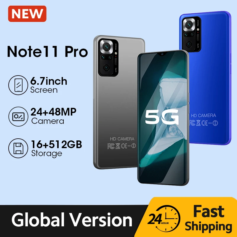 Смартфон Note 11 Pro Android 6 7 дюйма 16 ГБ 512 |