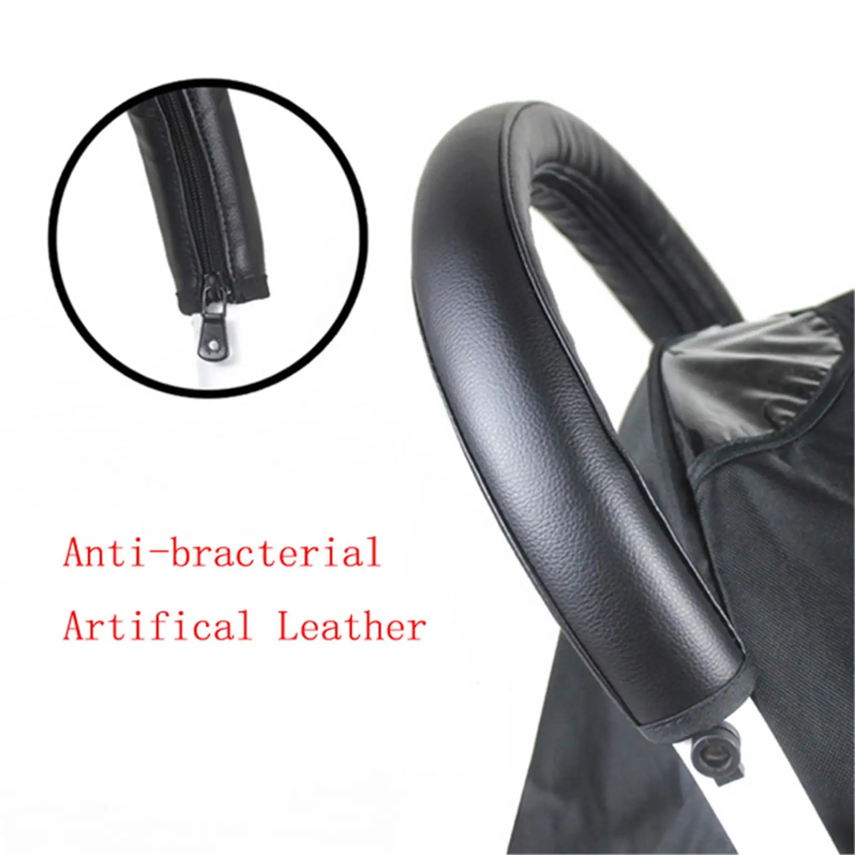 Baby Kinderwagen Leder Griff Abdeckungen Trolley Armlehne Schutzhülle Baby Warenkorb Zipper Schutz Abdeckung Kinderwagen Zubehör – Detail 10