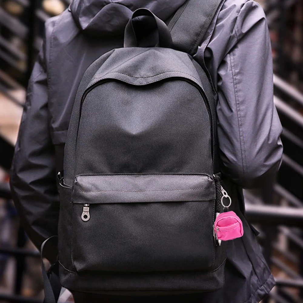 2 Mini Zaino Portachiavi In Nylon | Portamonete Ciondolo Con Cerniera | Design Carino Per Donne - Foto 5