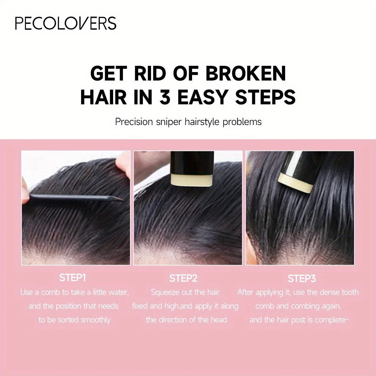 Fruit Flavour Hair Wax Stick, Styling Wax For Smooth Wigs Non-greasy Styling Hair Pomade Stick For Flyaways Edge & Frizz Hair 3