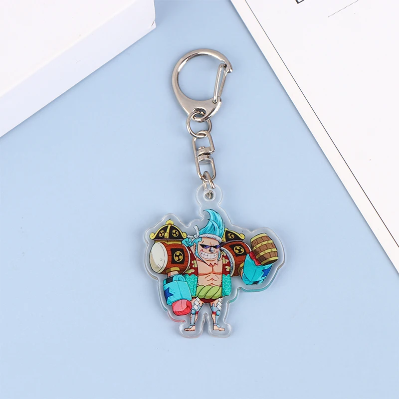 thumbnail image 1 of LLavero de acrílico con figura de Anime de una pieza, colgante de Luffy, Zoro, Sanji, Usopp, Franky Bag, modelo coleccionable, regalo de juguete, 1 ud., 1 of 5