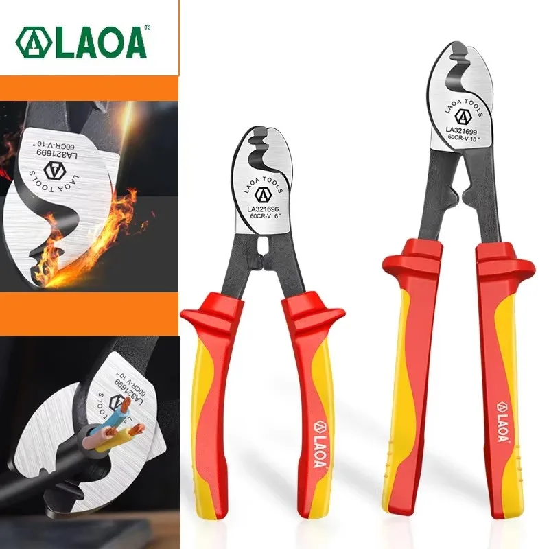 LAOA insulated cable scissors cable cutter 1000v electrician professional pliers impact stripping tool VDE pliers 3