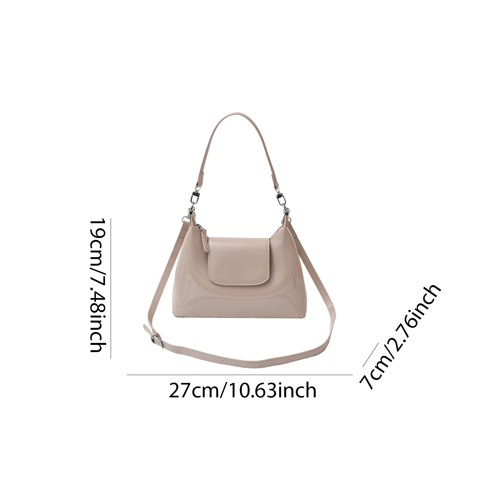 Women PU Leather Underarm Shoulder Bag Adjustable Strap Single Shoulder Armpit Bag Simple Shoulder Handbag for Daily Use Travel