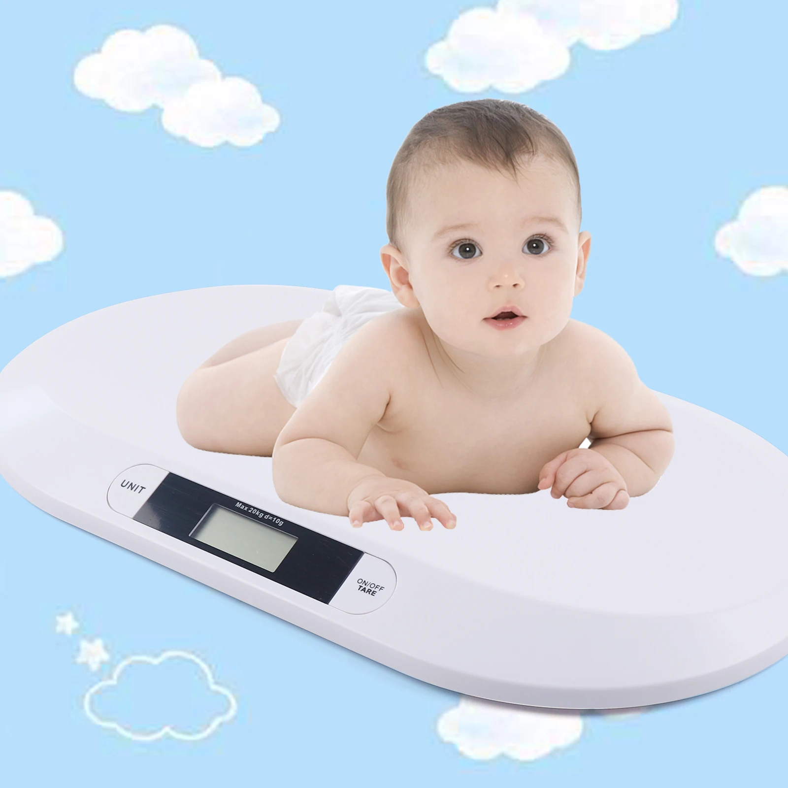 Black PT-606 infant scale top view on a flat surface