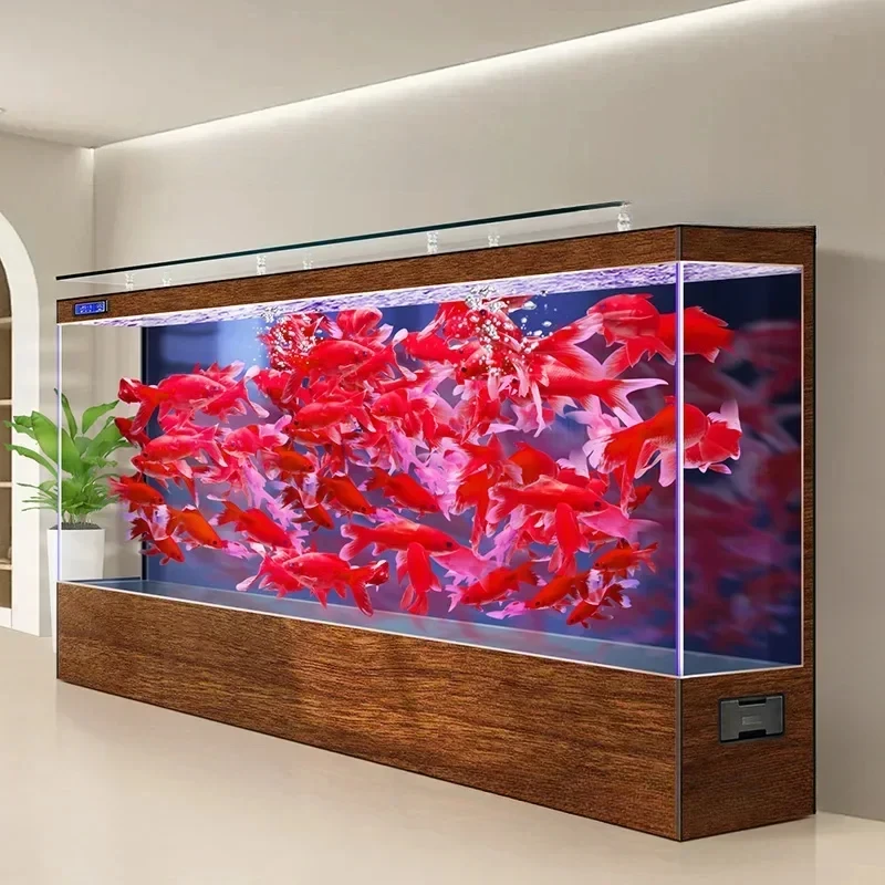 Luxury Super Large Appreciate Fish Tanks Modern Living Room Ecological Box Aquarium Decoration Smart Pet Products すいそう FYFT