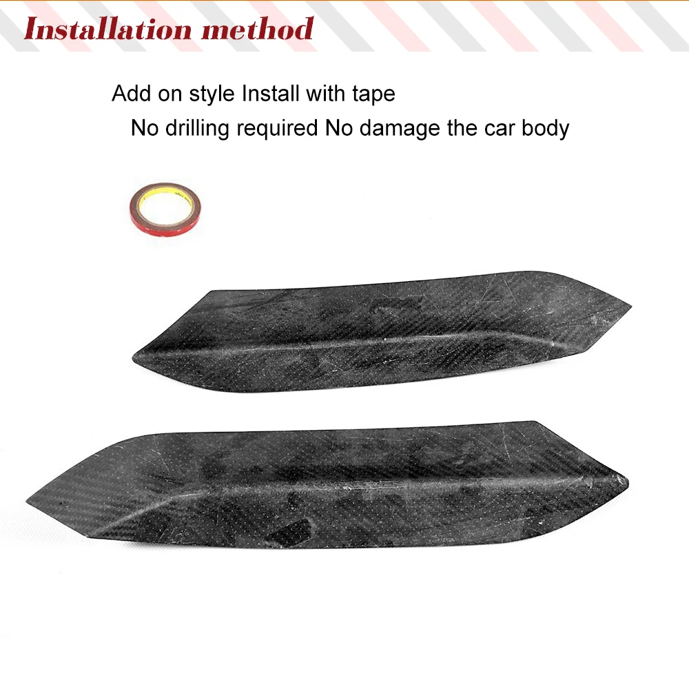 Carbon Fiber Front Bumper Fog Lights Corner Splitters Covers Trim for BMW F80 M3 F82 F83 M4 4 Door 2 Door 2014 -
