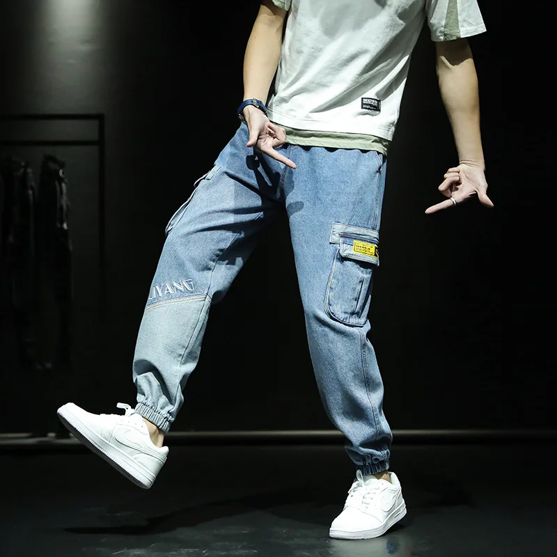 

Y2k Men's Jeans 2023 Spring and Autumn Multi-pocket Color Matching Loose Overalls New Trendy Handsome Teenager High Street Pants