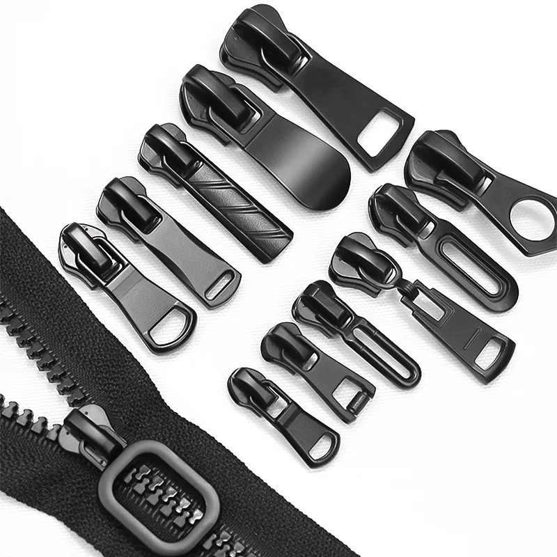 20pcs 3#5#8# Nylon Metal Resin High-grade Zip Head Black Zip Head Clothing