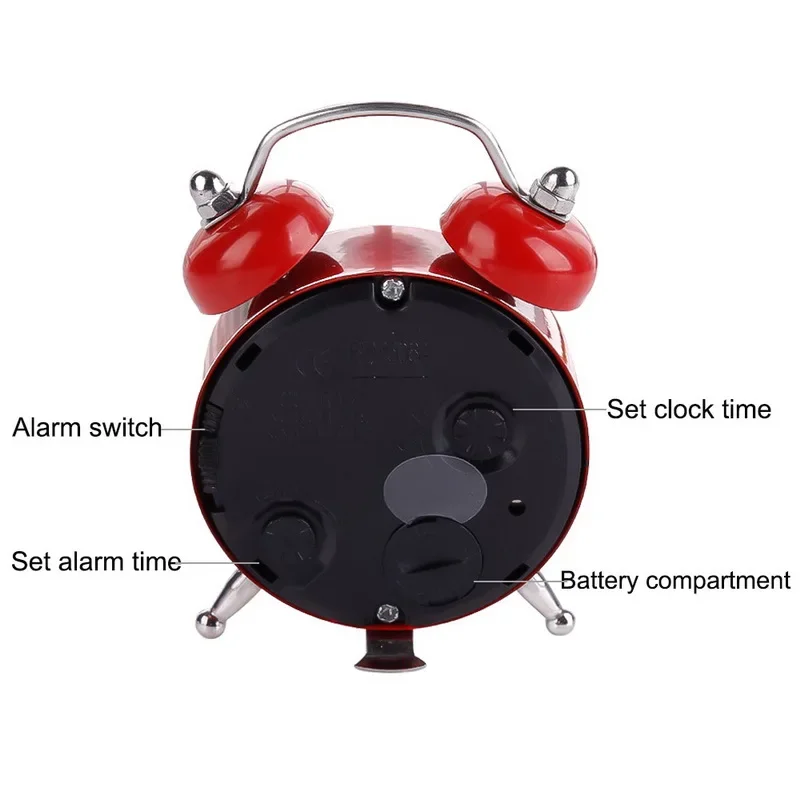 Retro Loud Alarm Clock Double Bell Mechanical Key Wound Silent Pointer Alarm Clock Night Light  clocks  Home Decor  wall clock