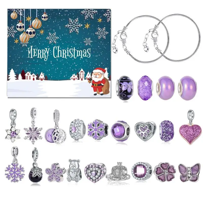 Bracelet Advent Calendar Jewelry Making Kit Christmas Countdown Calendar Bracelet Christmas Advent Charm Bracelets