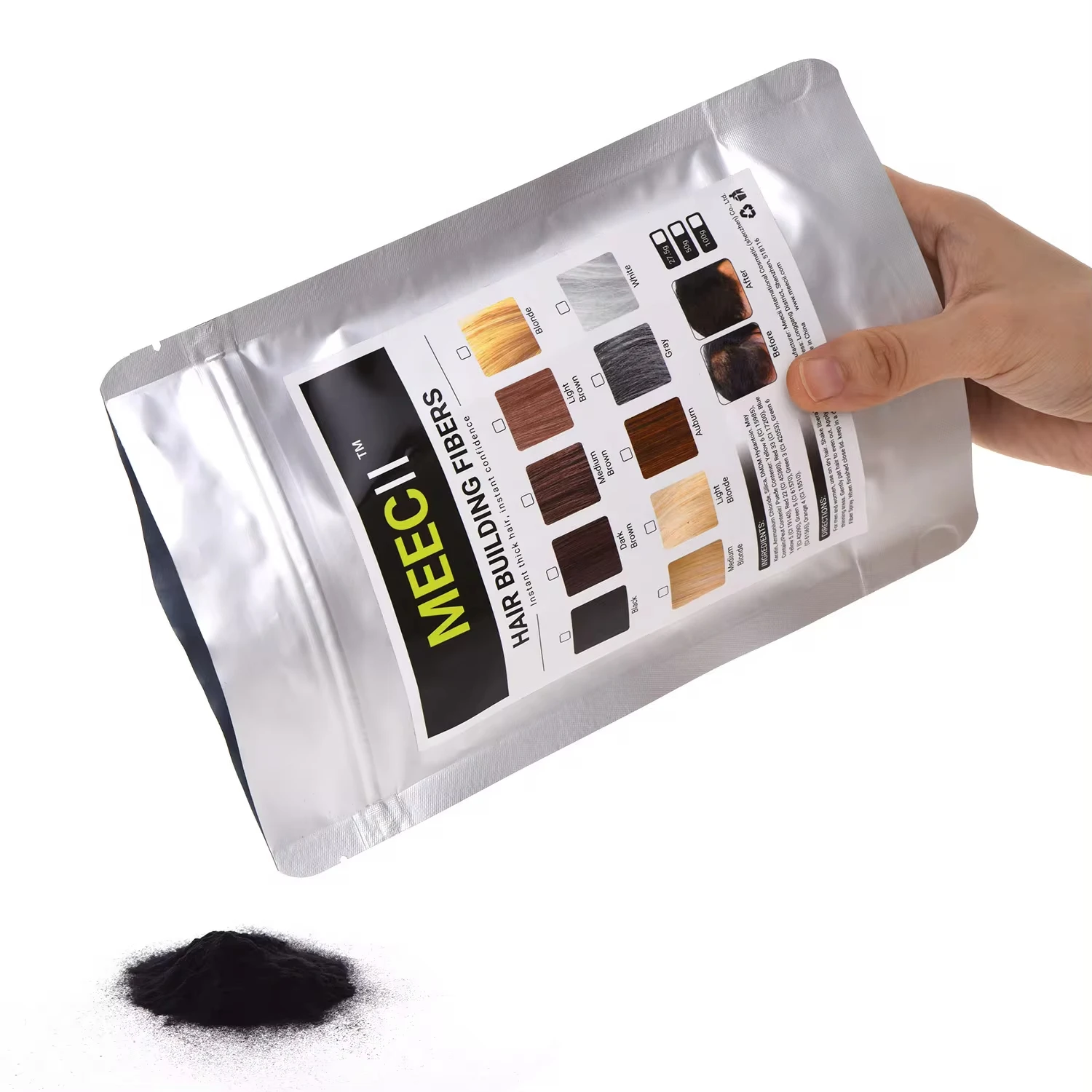 100g Hair Fibers Keratin pulver Thickening Spray Hair Building Fibers Refill Powders Bag Pack