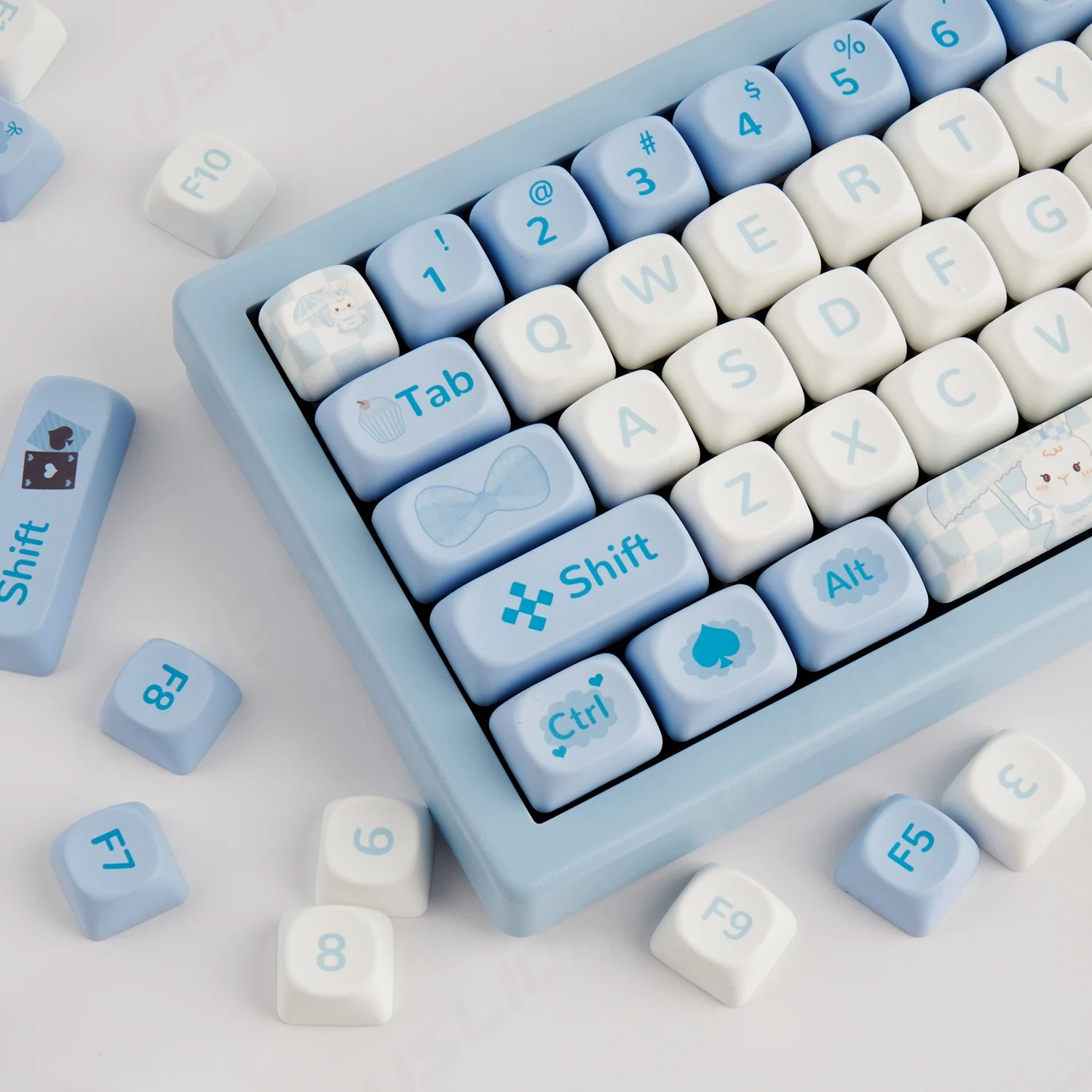 

144 Keys Cute Rabbit PBT Keycaps MOA Profile Dye Sublimation Keyboard Key For Cherry MX Switches Mechanical Keyboard Accessories