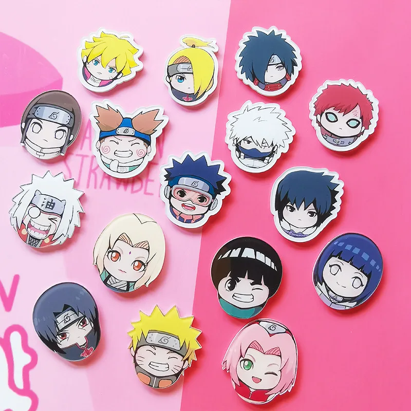 Anime NARUTO Uzumaki Figure Cosplay Brooch Prop Metal Enamel Pin Men Bag Clothes Lapel Pins Badge Jewelry Kids Comic Con Gifts