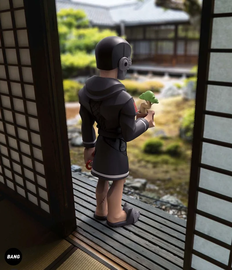 한정판 콜라보레이션 마이티 잭스 오프워크 G.I. 조 스네이크 아이즈 가면 닌자 컬렉션 장식 모델 장난감 선물