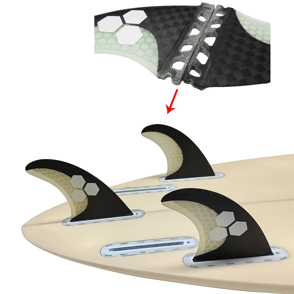 

Single Tabs M Surfing Fin Fiberglass Honeycomb Black and White Color with logo Fins Customized Fins Surfboard Single Tabs Fins