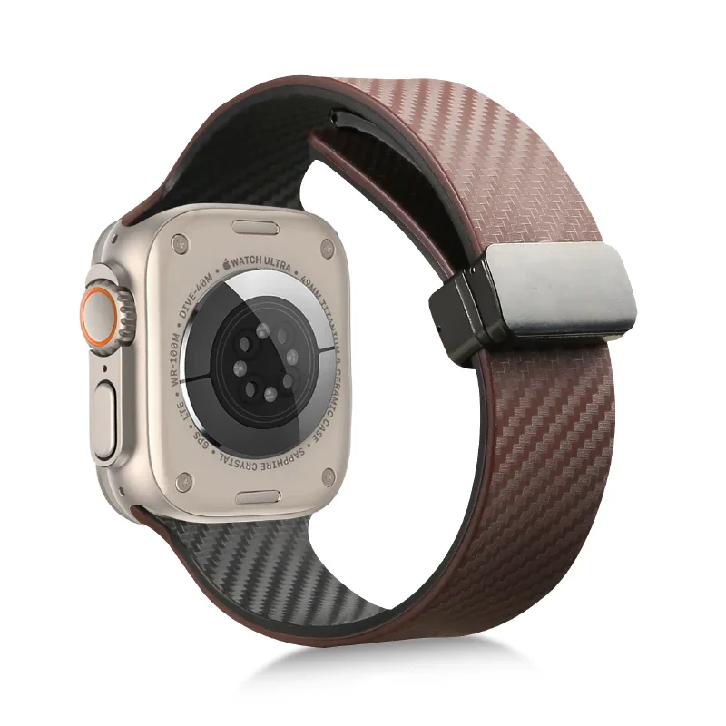 Carbon Fiber Pattern Magnetic Watch Strap Bracelet