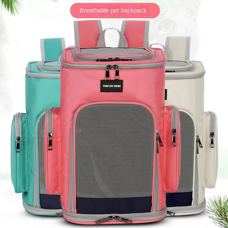 

Pet Outdoor Carrying Backpack Use Oxford Cloth Mesh Cat Carrier Bags Breathable for Dogs Carrier Bags Puppy Cat Backpack Space
