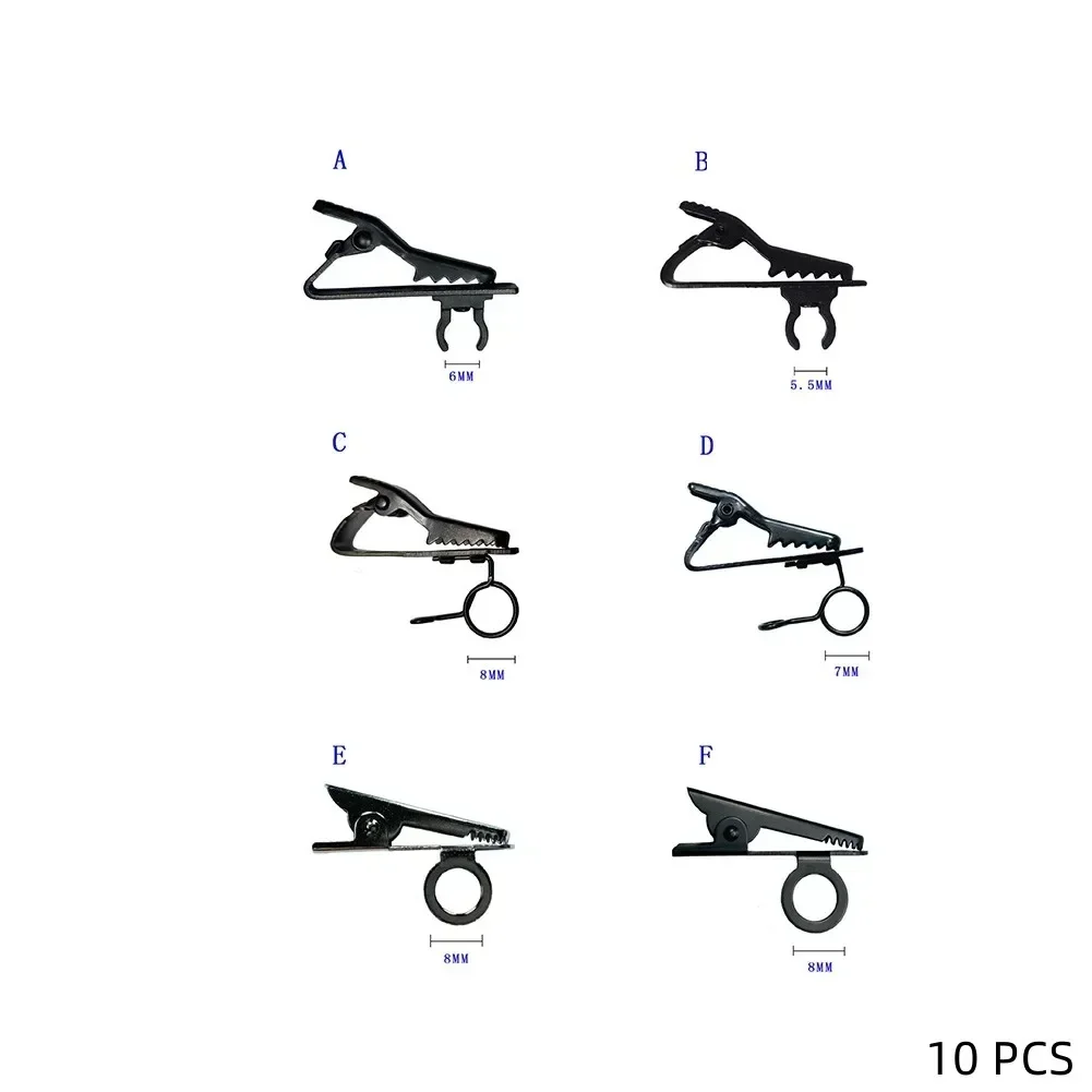 10Pcs Lavalier Microphone Clips Replacement Kit Lavalier Mic Clips Metal Tie Replaceable For Voice Recording Clamp Holder lavalier microphone clip