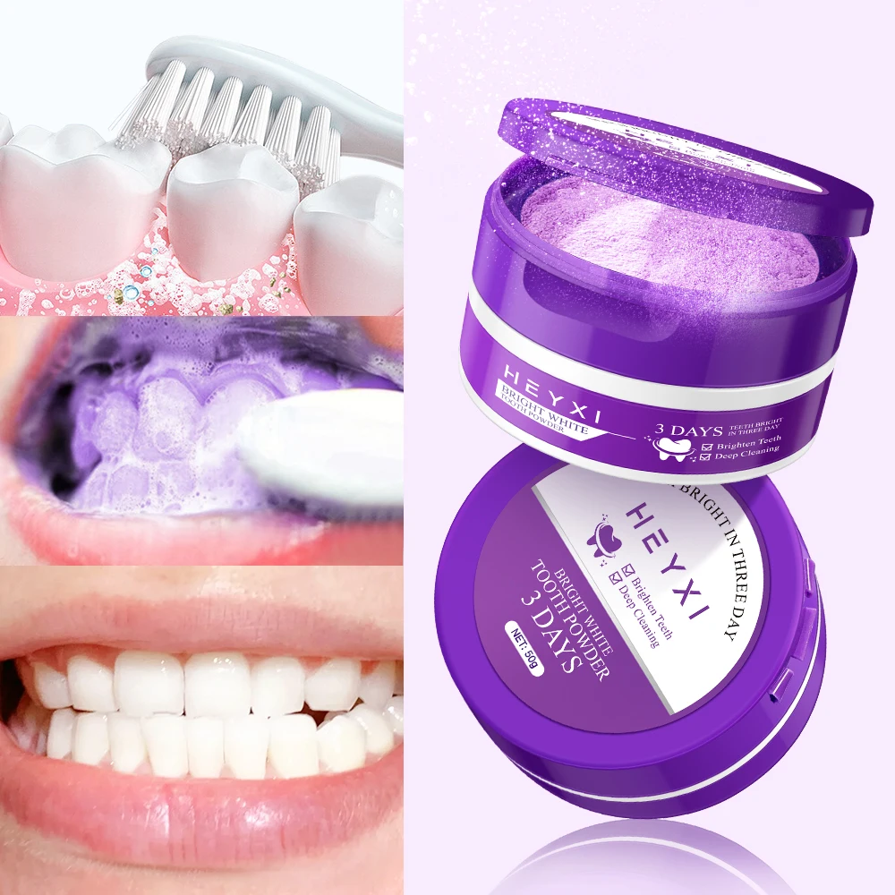 Purple Tooth Powder - Deep Cleansing & Fresh Breath Formula for Gentle Tooth Protection
