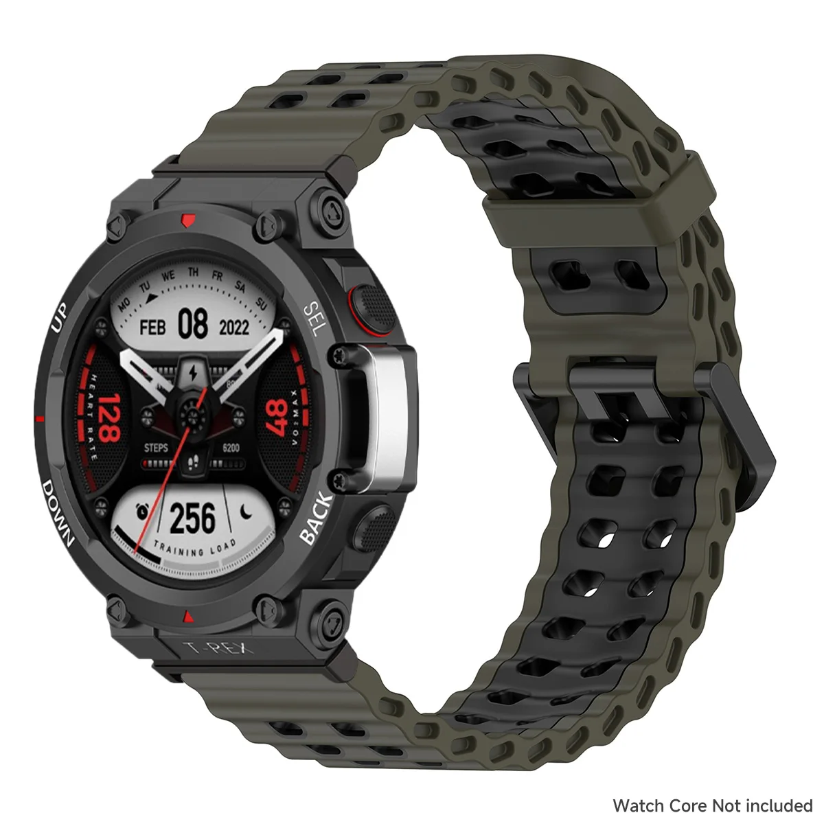Two-Tone Elastic Silicone Sport Strap - Breathable Marine Band