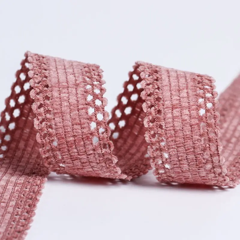Hollow Lace Polyester Webbing Ribbon - 25MM, 1 Yard for DIY Hair Accessories & Head Jewelry