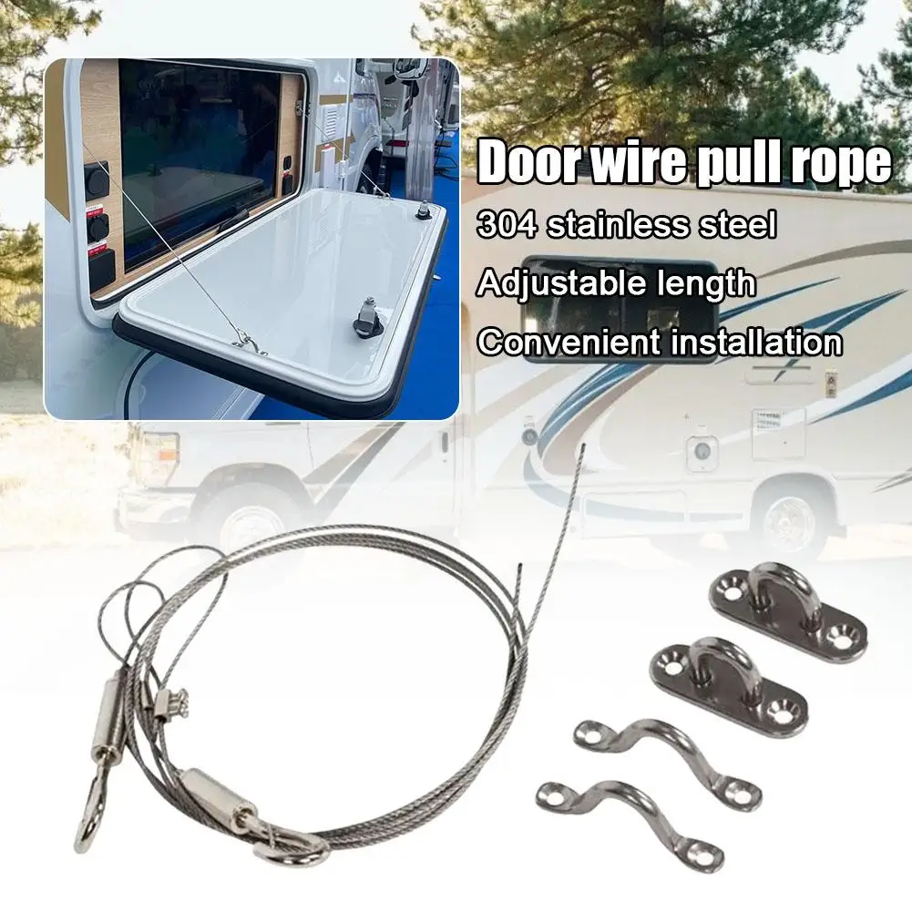 

Car Accessories Hatchdoor Wire Pull Rope 304 Stainless Steel Material Adjustable length For RV Motorhome Campers C9D4