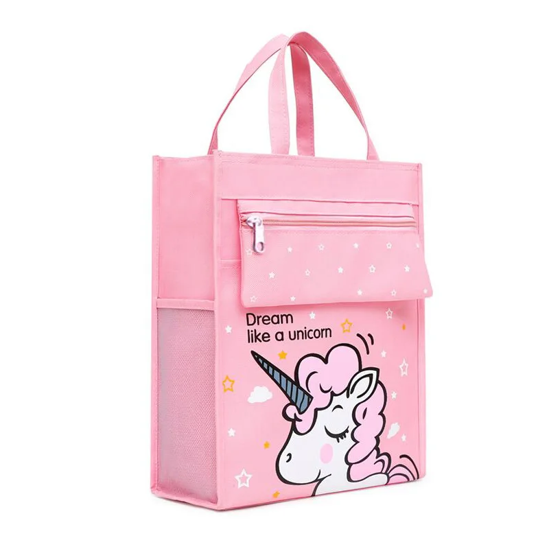

Children's supplementary book bag canvas storage portable document bag training institutions art cartoon tutorial bag