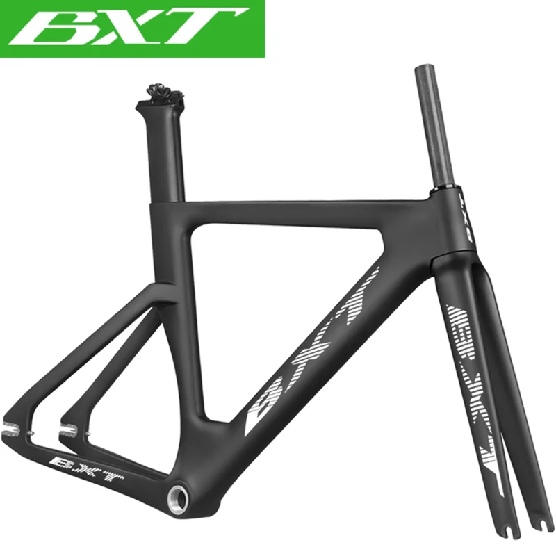 Full carbon track frame road frames fixed gear bike frameset with fork seat post carbon fixed gear BSA track bicycle frame