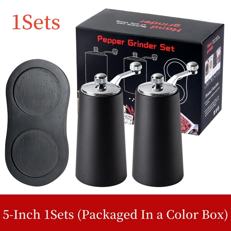 Description Picture 3 of itemCreative Hand Cranked Pepper Mill Set,Solid Wood Manual Sea Salt Black Pepper Grinder,Kitchen Freshly Black Peppercorns Mill 