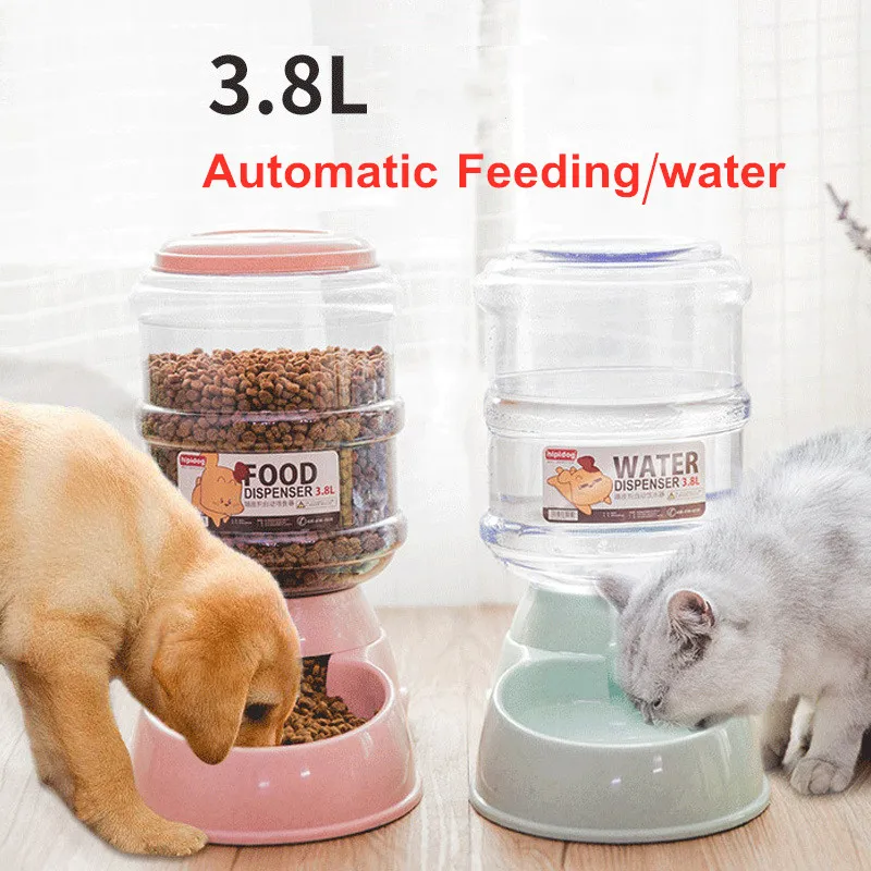 Dog Automatic Feeders Drinking 3.8l Dog Automatic Feeders Plastic