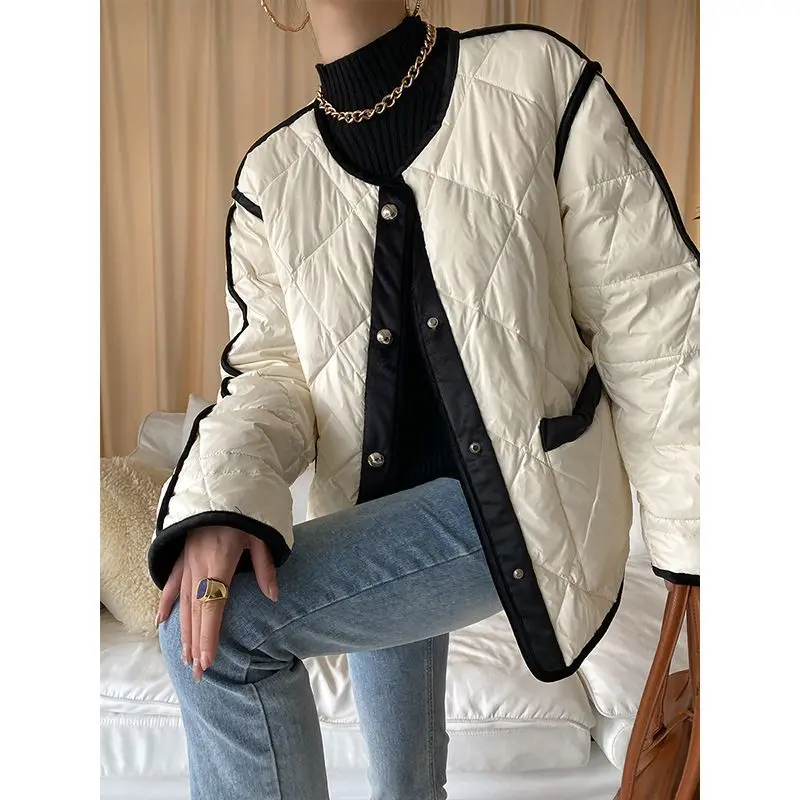 

The new Korean version of the light cotton coat, loose casual and versatile cotton jacket, preppy vintage British coat