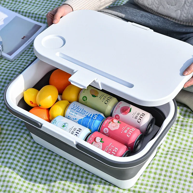Outdoor Portable Camping Folding Storage Box Multi-functional Picnic Basket Camping Box Can Be Used As A Table for Sailor Basket