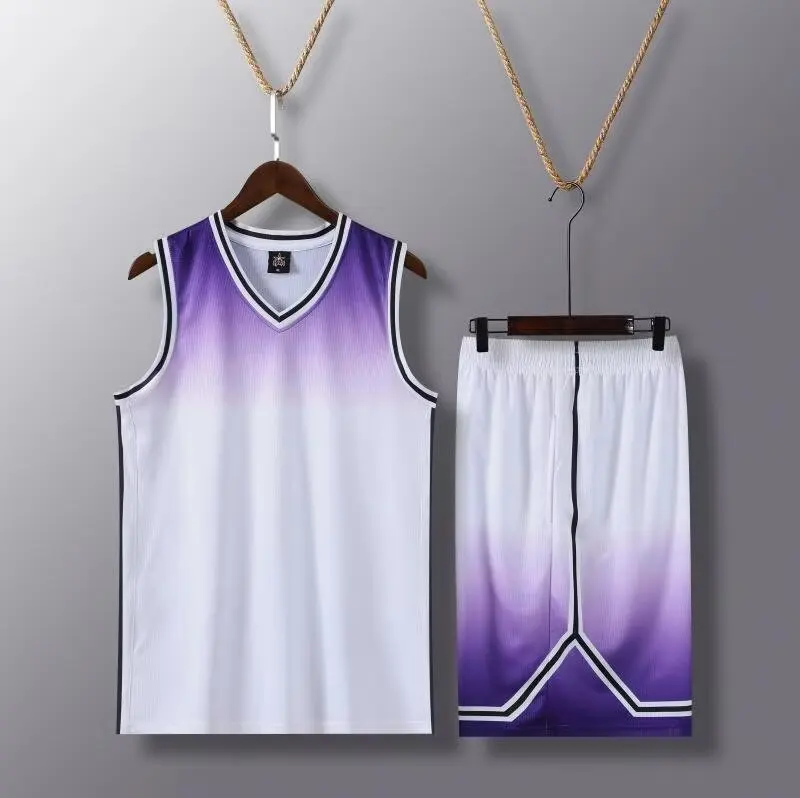 Men Sports Suit Basketball Training Clothes Men's set breathable Basketball Jerseys primary game team Short sleeve uniform training Vest and shorts