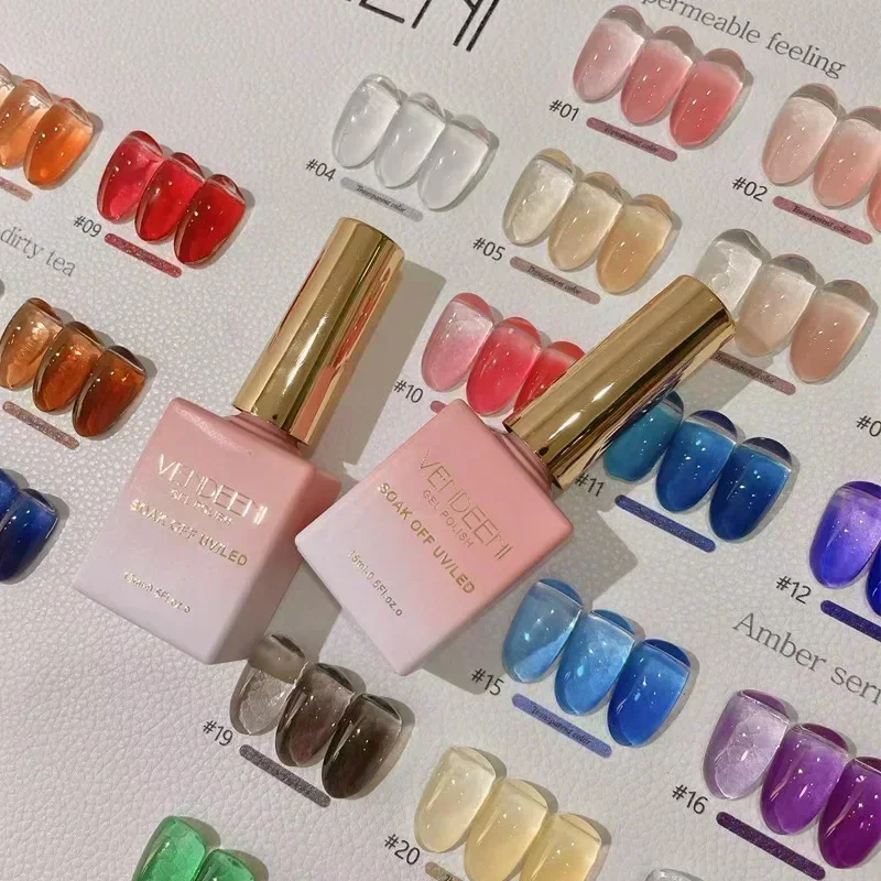 New Ice Transparent Nail Polish Gel Set Nail Shop Special Protective Nail Phototherapy Glue Jelly Nude Art 15ml Jelly 2