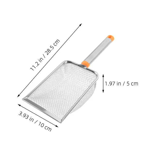 Metal Cat Litter Scoop Stainless Steel Sturdy Non-Stick Sifting Scoop for Cat Poop and Sand Pet Litter Shovel Sand Sifter 3