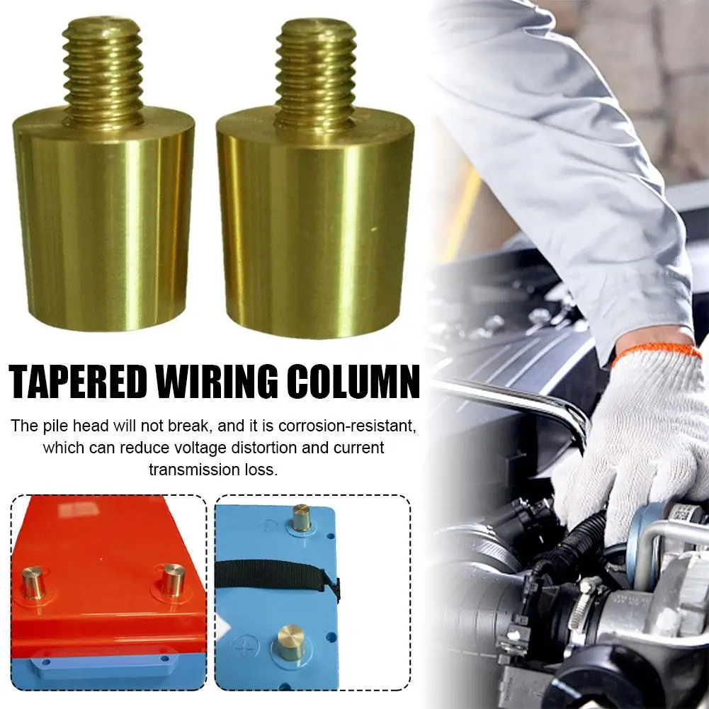 

1 Pair Car Battery Terminal Clamps Clips Negative Positive Round Column Battery Repair Modification Accessories Car Supplies