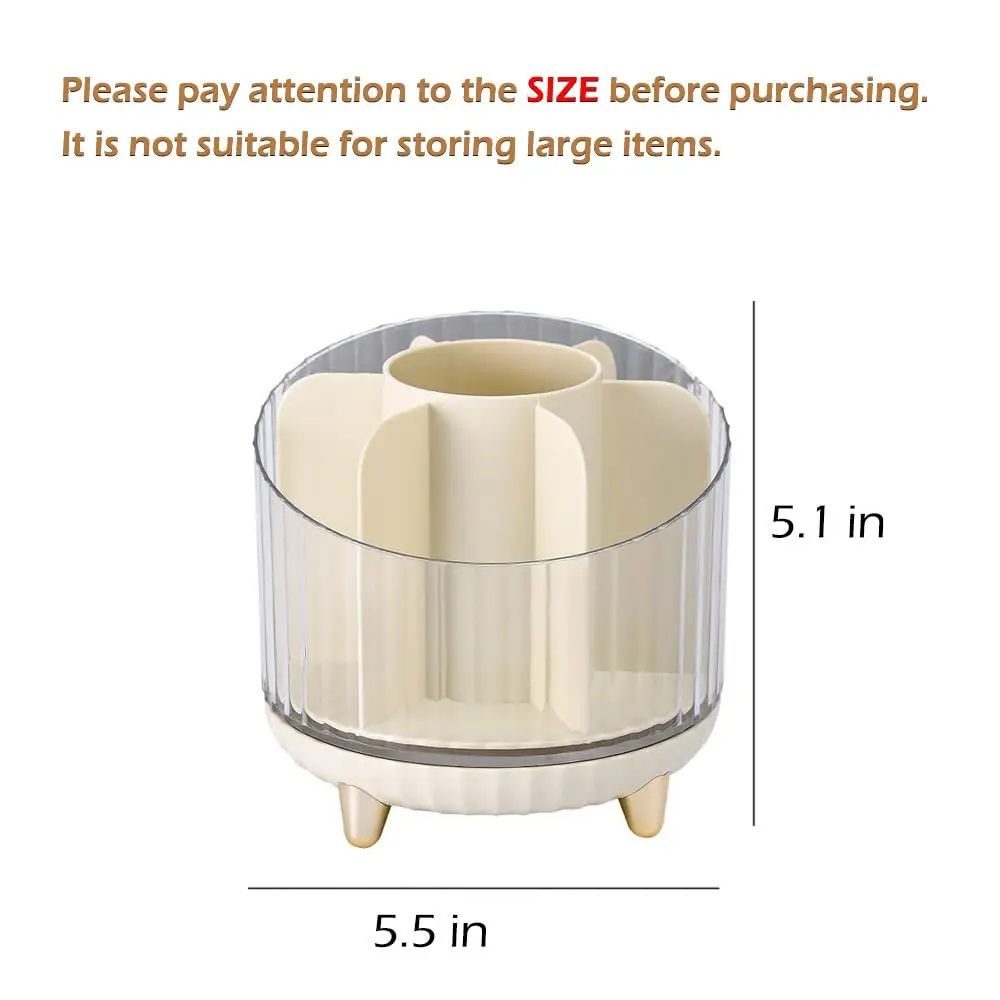 360 Rotating Cosmetics Makeup Brush Organizer with 7 Compartment, Makeup Holder for Vanity Home Office Desktop Storage Box 4