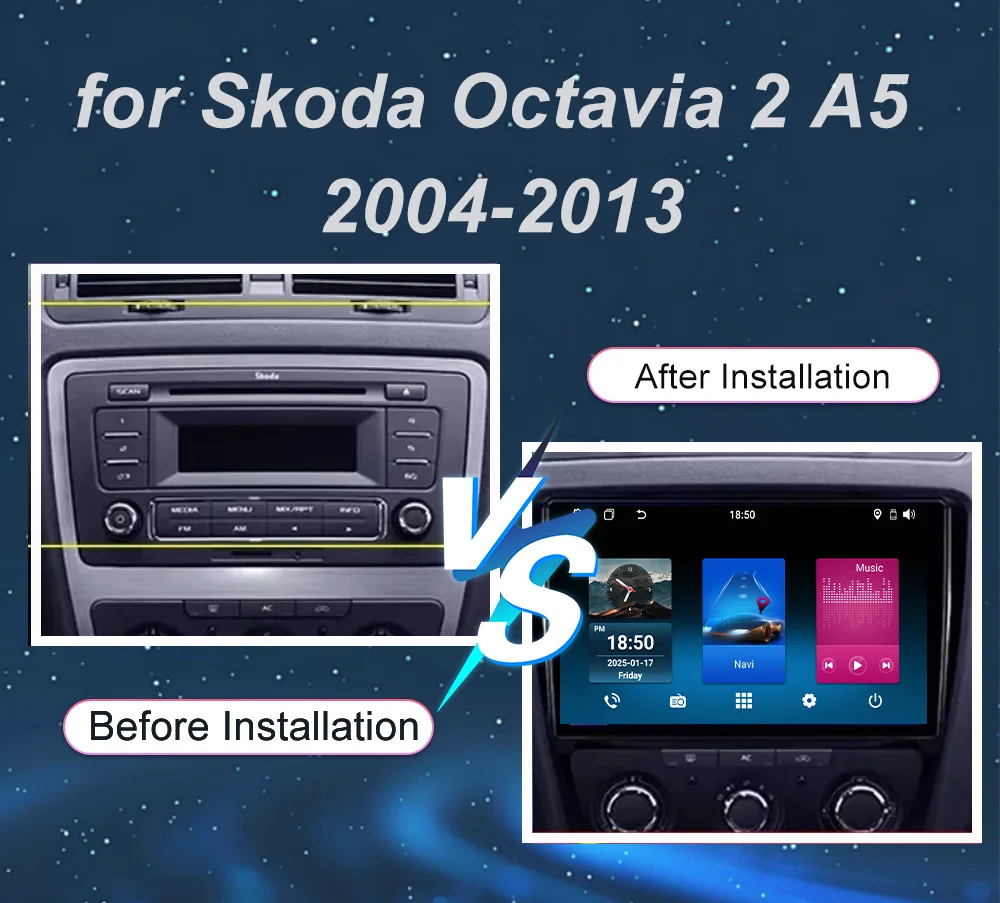 Android para Skoda Octavia 2 A5 2004-2013 Radio estéreo Multimedia para coche No 2Din DVD 4G reproductor WiFi automático pantalla de navegación DSP GPS 2