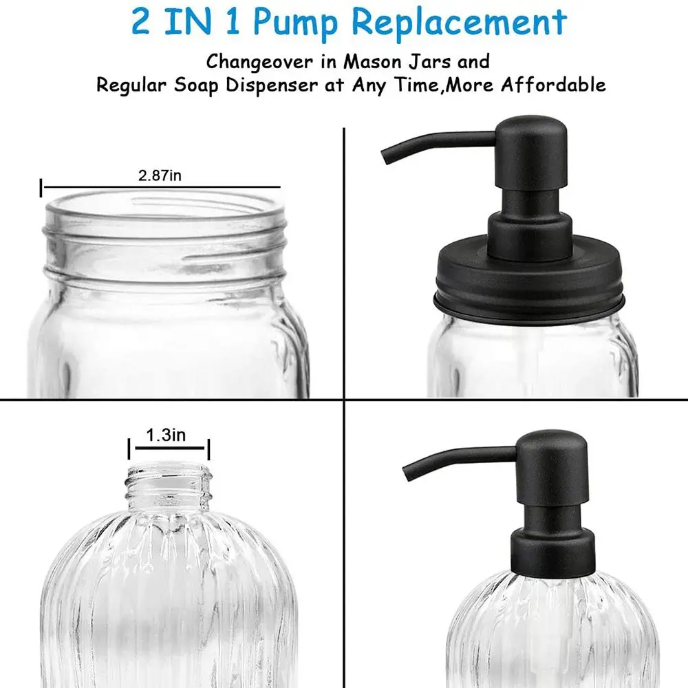 Liquid Soap Dispenser Mason Jar Lids Pump Sealing Stainless Steel For Regular Mouth Canning Lids Jar Caps pump dispenser