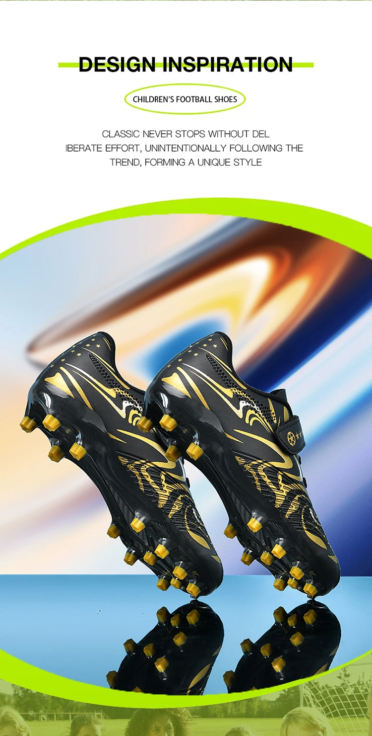 Description Picture 6 of itemNew Children Football Shoes Fast Futsal Football Boots Ultralight Training Professional Non Slip Boy TF/FG  Soccer Studded Shoes