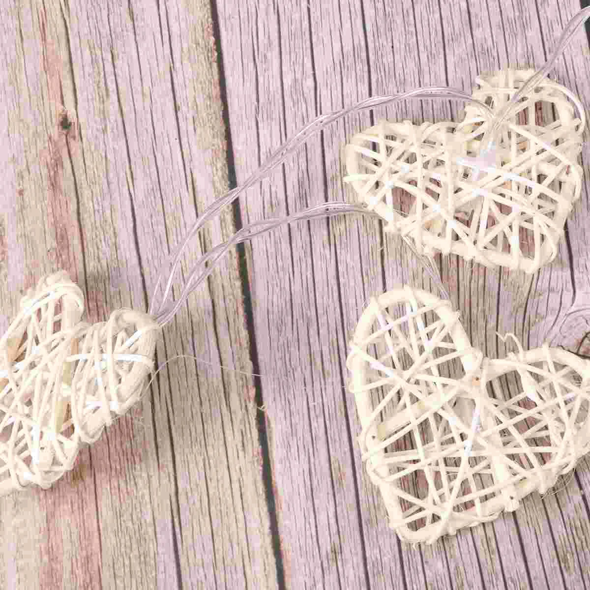 Love Heart String Lights 20LEDs Valentine Rattan Heart Fairy Lights Romantic Ambient Light for Wedding Mothers Day