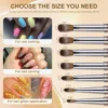 100% Pure Kolinsky Nail Brush Silver UV Gel Polish Nail Art Extension Builder Manicure Nail Pen Painting Drawing Brushes 4
